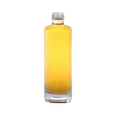 China Brandy Wholesale Unique Shape Super Flint Glass Carved Square Shape 700ml750ml Brandy Bottle Factory Price for sale