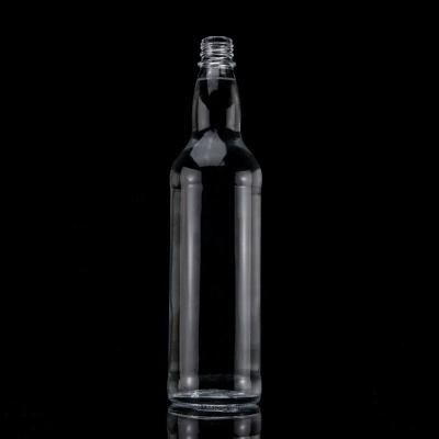 China Brandy Classic Shaped Curved Neck Brandy Bottle Clear Flint Empty Brandy Glass Bottle With Closures for sale