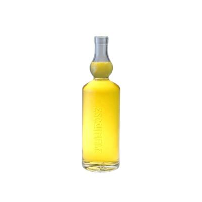 China Liquor Wholesale Custom Design Flint Glass Bottle 700ml750ml Simple Super Transparent Wine Bottle Rum Bottle With Cork Stopper Wine for sale