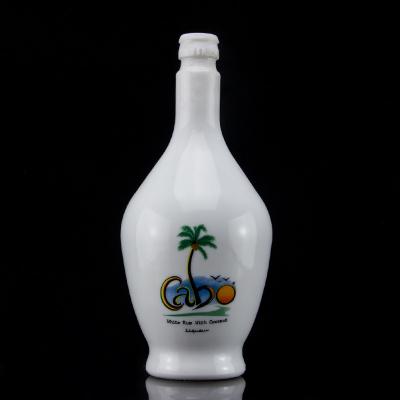 China Vodka Tending Competitive Price China Factory Supply Custom White Sprayed 700ml Rum Glass Bottle With Cork for sale