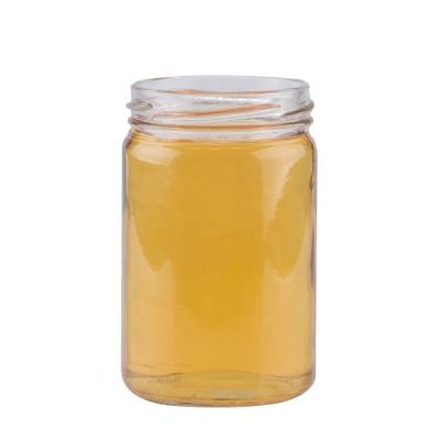 China Haute Flint Glass Jars Bottles With Wild-mouth Honey Glass Bottles 35ml Unique Design 350ml Screw-on Lids for sale