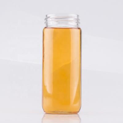 China Honey Decorative Super Flint Transparent 375ml Glass Decorative Tea Bottles 200ml 300ml Box Bottle For Tea for sale