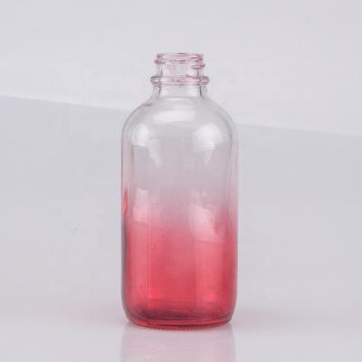 China Popular Design Pink Gradient Essential Oil Bottle Screw End Clear Glass Top Pink Bottom Bottle 10ml for sale