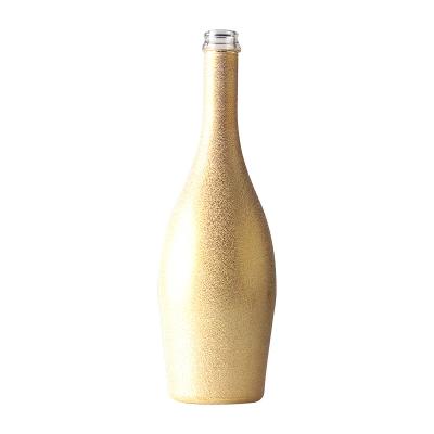 China Custom Gold Tactual Empty Wine Spray 750ml Champagne Bottle 75cl Paint Glass Bottle For Wholesale for sale