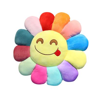 China Home Decoration Sunflower Pillow Expression Plush Toy Cute Funny Soft Cushion Stuffed Toy for sale