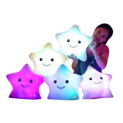 China Colorful Glowing Star Luminous Cushion Decoration Pillow Plush Doll Led Soft Toy Light Toys Gift For Girl Kids Christmas Birthday for sale