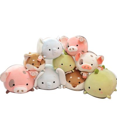 China Super Soft Stuffed Plush Pillow Toys Forest Animals Pig Elephant Dog Dinosaur Plushie Kawaii Decoration Animal for sale