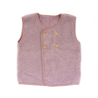 China Autumn Breathable High Quality Winter Apricot Korean Kids V-Neck Vest For Girls for sale