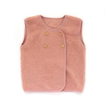 China Korean Autumn Breathable Wholesale Winter Apricot Kids V-Neck Vest For Girls for sale