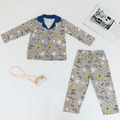 China New spring and autumn cotton children's suit boys long-sleeved pajamas breathable home service for sale