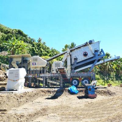 China Mining Mobile Stone Crusher Line For Mobile River Stone Crusher Plant 50 TPH for sale