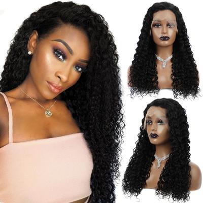 China Virgin Peruvian Cuticle Aligned 13x4 HD Long Body Wave Forcuteu Peruvian Kinky Curly Human Hair Transparent Lace Front Wig Color Women for sale