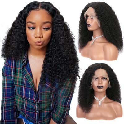 China Bob Natural Kinky Curly 13x4 Lace Front Wig Human Hair For Lace Front Wig Indian Raw Indian Hair Cuticle Aligned Body Wave Color for sale