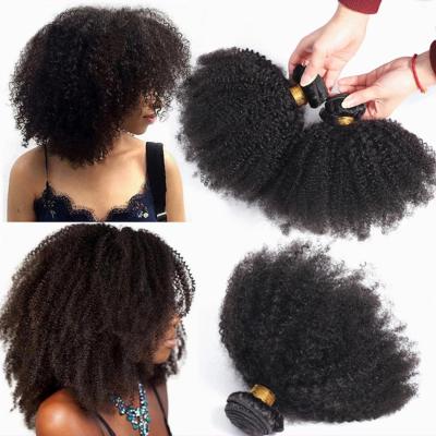 China Wholesale Afro Kinky Curly Forcuteu Brazilian Line Raw Virgin Afro Brazilian Double Drawn Curly Curly Hair Braiding Bundle for sale