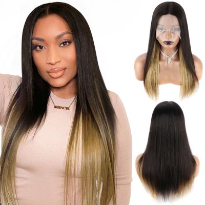 China HD Human Hair Silky Straight Wave Brazilian Bone Ear Dye Highlight Lace Front For Black Women Hair Wig Cuticle Aligned Virgin Raw for sale