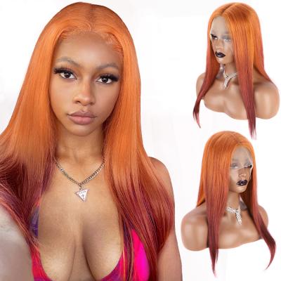 China Lace Front For Black Women Cuticle Aligned Virgin Hair Wig Raw Indian Orange Orange Straight High Quality Silky Straight Wave Bone Chocolate Ombre for sale