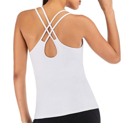 China Breathable QUICK DRY Women's Runner Back Padded Vacuum Compression Fitness Activewear Yoga Tank Top For Women for sale