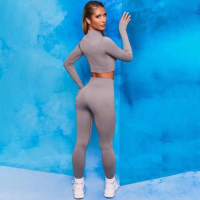 China Women Fitness Gym 10% Spandex Drawstring Breathable Shorts Girdles Half Zipper Yoga Set for sale