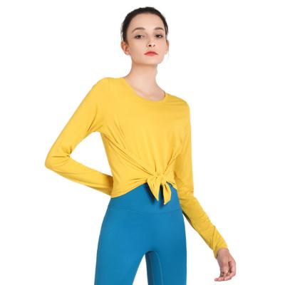 China 10% Spandex Sport Breathable OEM QUICK DRY Tops 90% Nylon Yoga Long Sleeves for sale