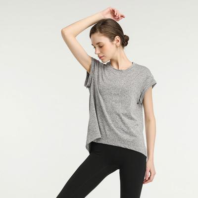 China Breathable Wholesale Recycled Eco-Friendly Polyester Women's Gym Activewear Women's Top Seamless Sport Shirt Fitness and Yoga Wear for sale