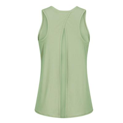 China Breathable 90% Polyester 10% Spandex Loose Plus Size Solid Color Sleeveless Quick Dry Women Sports Vest Yoga Tops for sale