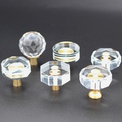 China Modern Cheap Factory Price Round Crystal Knobs For Furniture Cabinet Drawer Wardrobe Handle for sale