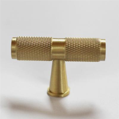 China Modern Made in China Cabinet Furniture Decoration Hardware Pure Copper Drawer Knurled T-Handle for sale