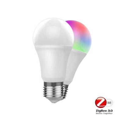 China 2021 New Residential Smart RGBCW E27 7W LED Color Light Bulb Zigbee3.0 Voice Control With Alexa Google Home RGB Color Changing Remote Control Lamp for sale