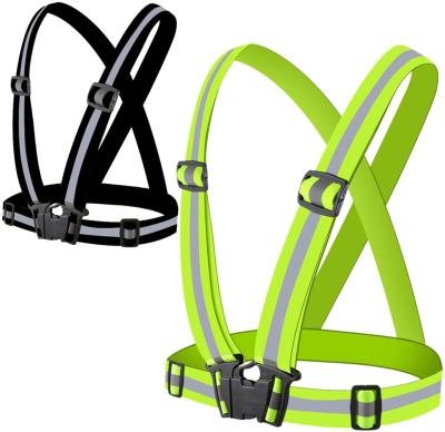 China Belt Water Proof AACC High Visibility Reflective Gear Adjustable Elastic Reflective Vest Safety Outdoor Running for sale