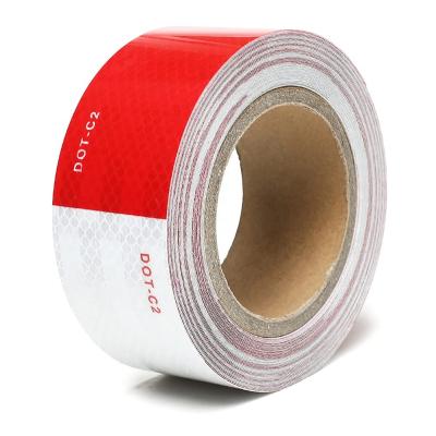 China AACC Free Sample C2 Printable Dot Red And White Reflective Tape For Trailers Road Warning Device for sale