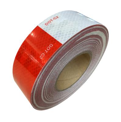 China Waterproof Reflective Tape Printable Red And White DOT-C2 Adhesive Evidence Tape For Trailer for sale