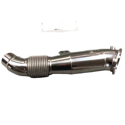 China 304 Stainless Steel Automobile Wrapping Stainless Steel 304 Exhaust Downpipe For Toyota Supra A90 B58 for sale