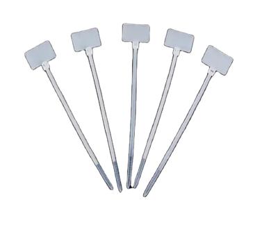 China Good Insulation 3X100MM White Mark Marker Flat Cable Tie With Label Cable Tie With Tag for sale