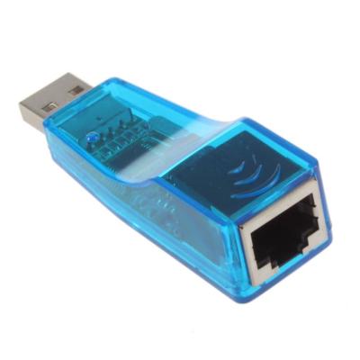 China LAPTOP USB 2.0 to RJ45 LAN Ethernet Network Card Adapter for PC 10/100Mbps Transparent Blue Ethernet Network LAN Card Converter for sale