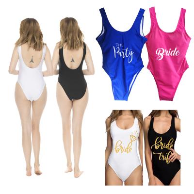 China Women New Custom Logo Sexy Plus Size Swimwear Girls Beach Bride Wedding Party One Piece Bikini Plus Size Swimwear for sale