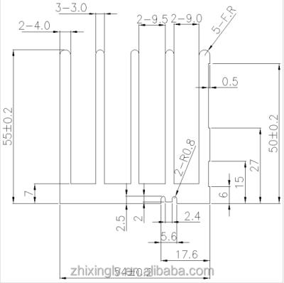 China Aluminum Heatsink Heatsink For Power Amplifier Heatsink 54*55-100 High Quality Custom Aluminum Heatsink for sale