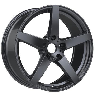 China Black Aluminum Alloy A055 Five Spokes Machine Face 18 Inch 8J Alloy Wheel Rim for sale