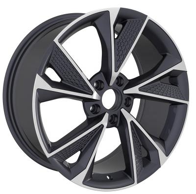 China A031 Aluminum Alloy Gun Gray Machine Face 5x112 Alligator Skin 18 Rims For AUDI for sale