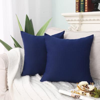 China Solid Home Decor Tile Cover 1piece Sofa Cushion Pillow Cover 40x40cm (Hotel Navy Blue Polyester 16x16 inch) for sale