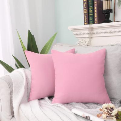 China Solid Home Decor Tile Cover 1piece Sofa Cushion Pillow Cover 45x45cm (Hotel Pink Polyester 18x18 inch) for sale