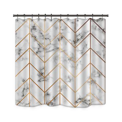 China Flannel Floor Mats Marble Background Print Polyester Shower Curtain Mat Bathroom Four-Piece Set 100% Non-slip Stocked for sale