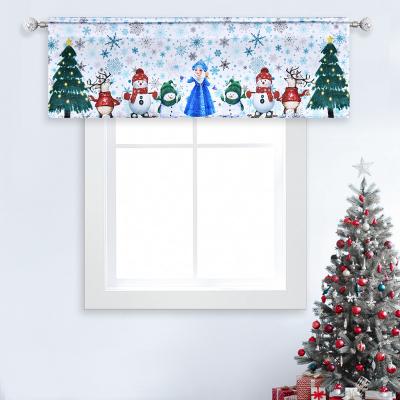 China Simple Christmas Valance - 52 x 18 inch Christmas Snowman Rod Pocket Valance 100% Polyester for sale