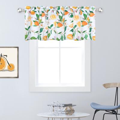 China Single Lemon Orange Valance - 52 x 18 inch Printed 100% Polyester Valance 1 Panel/Pack for sale