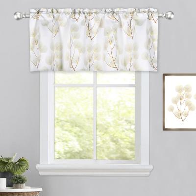 China Single Gold Tree Branch Leaves Valance Printed 1 Piece/Pack 100% Polyester 52 x 18 inch Rod Pocket for sale