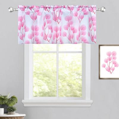 China Single Red Tree Branch Leaves Valance Printed 1 Piece/Pack 100% Polyester 52 x 18 inch Rod Pocket for sale