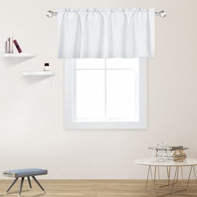 China Single 42x18 Inch Blackout Valance White Polyester Rod Pocket Style 1PC/Package for sale