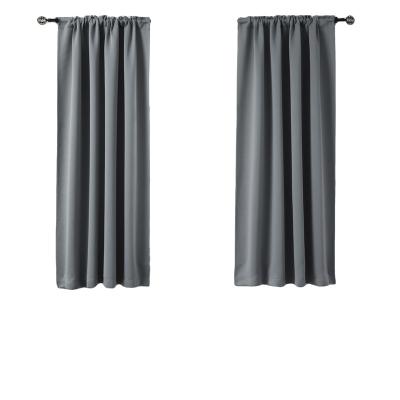 China Light Gray Blackout Curtains - 54 Inches 100% Polyester Blackout Long Rod Pocket 2 Panels/Pack 52