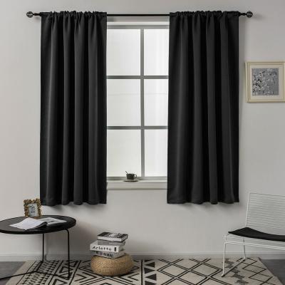 China Polyester Fabric Cost Effective 100% Modern Blackout Blackout Rod Pocket Curtains From Monday Factory for sale