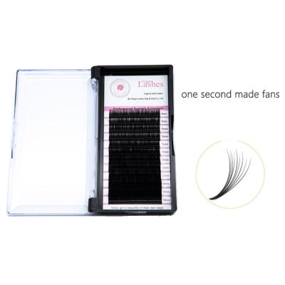 China Wholesale Natural Long Salon Quality Best Professional Eyelash Extension Private Label Dual Density Curl Fan Auto Eyelash Extension for sale