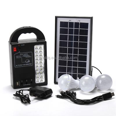 China Home Mini Design Portable Solar Power Lighting System with 3 LED Bulbs for sale